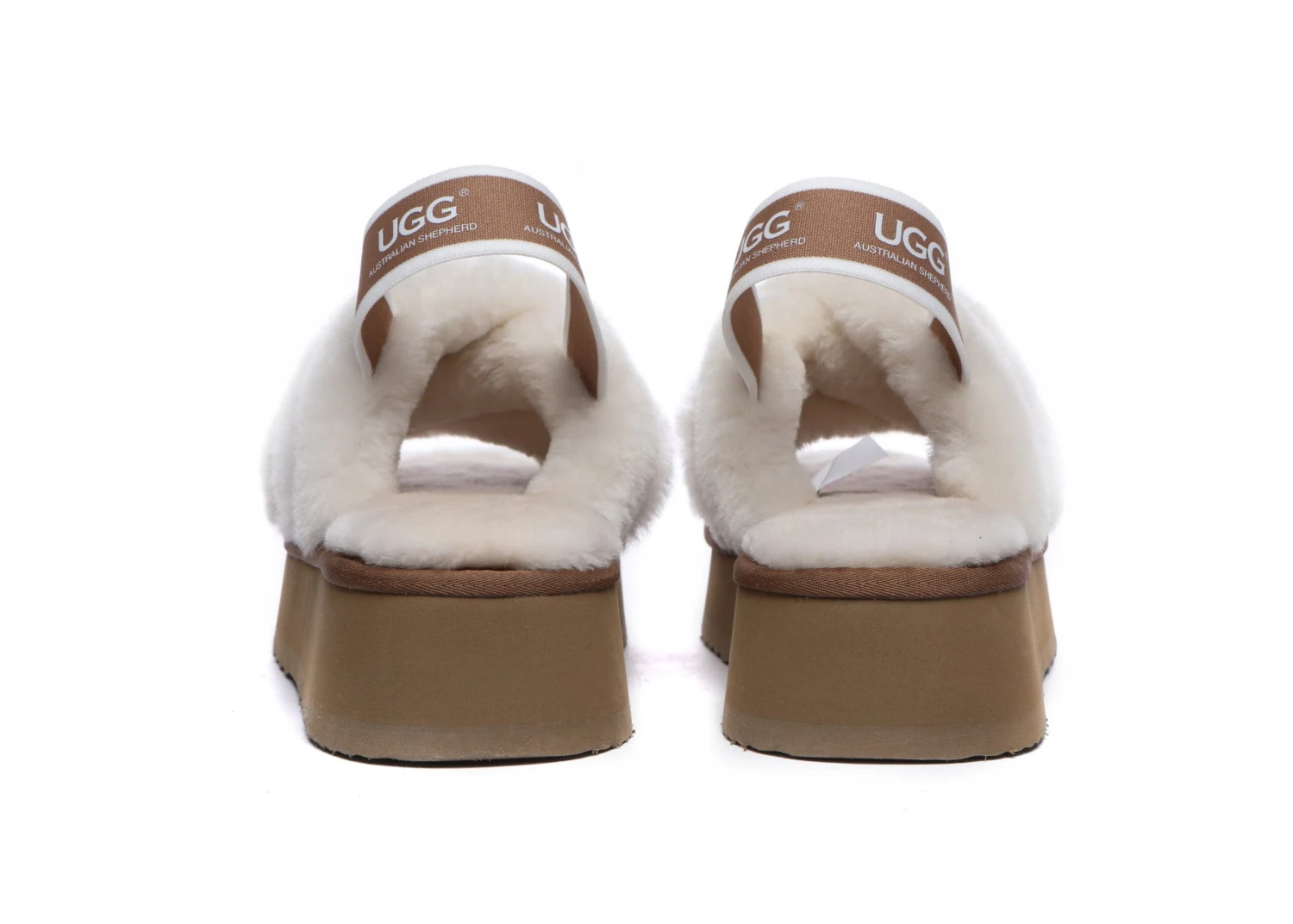 UGG Slides Women High Platform Cross-Over Fluffy Sandals Aditi 10 UGG Slides Women High Platform Cross-Over Fluffy Sandals Aditi - Image 8