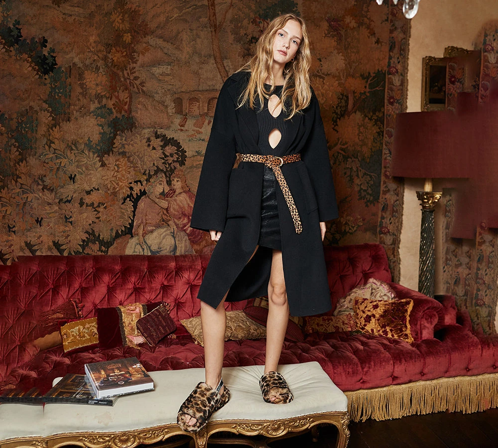 UGG Slides Women Sheepskin Wool Leopard Print Fluffy Sandals Pamela 4 UGG Slides Women Sheepskin Wool Leopard Print Fluffy Sandals Pamela - Image 2