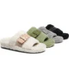 UGG Women Slides Curly Sheepskin Wool Slip-on Sandals Flats Croft -Shoe Store slides curly sheepskin wool slides women croft 1