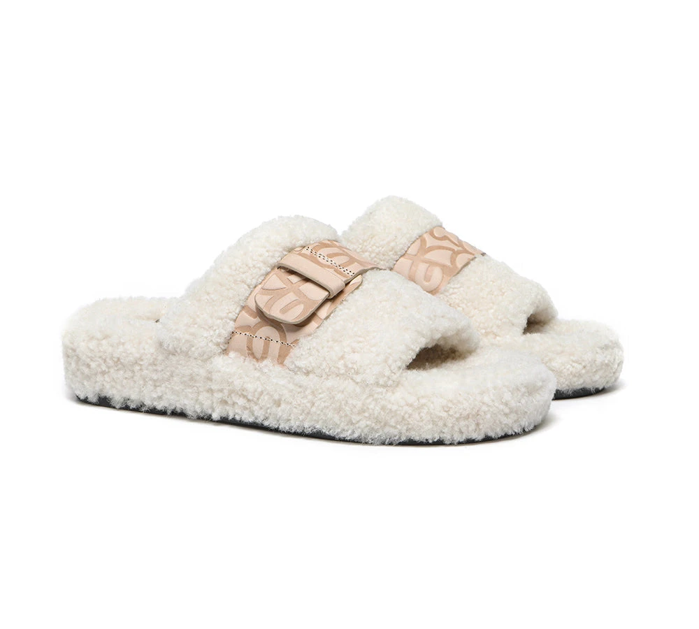 UGG Women Slides Curly Sheepskin Wool Slip-on Sandals Flats Croft 5 UGG Women Slides Curly Sheepskin Wool Slip-on Sandals Flats Croft - Image 3