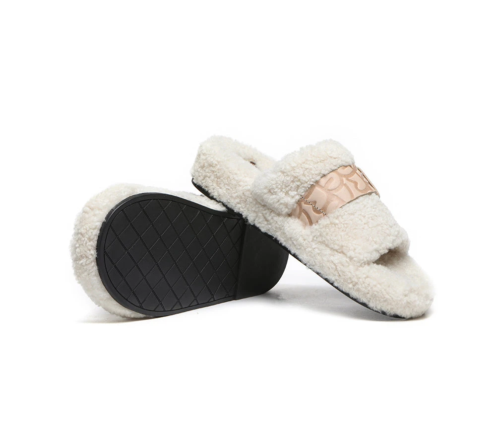UGG Women Slides Curly Sheepskin Wool Slip-on Sandals Flats Croft 6 UGG Women Slides Curly Sheepskin Wool Slip-on Sandals Flats Croft - Image 4