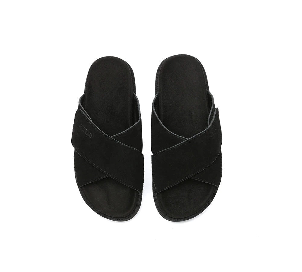 Women Sandals Suede Adjustable Crossover Slip-on Summer Slides Lilac 16 Women Sandals Suede Adjustable Crossover Slip-on Summer Slides Lilac - Image 14