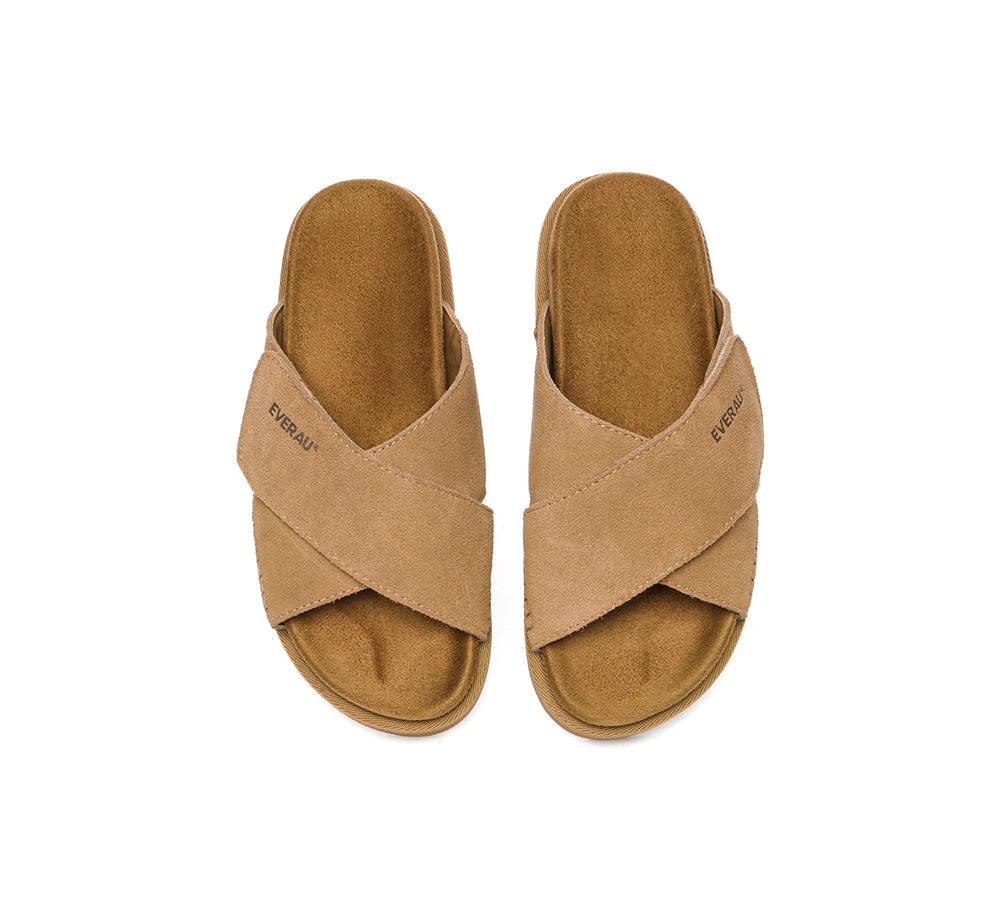 Women Sandals Suede Adjustable Crossover Slip-on Summer Slides Lilac 9 Women Sandals Suede Adjustable Crossover Slip-on Summer Slides Lilac - Image 7