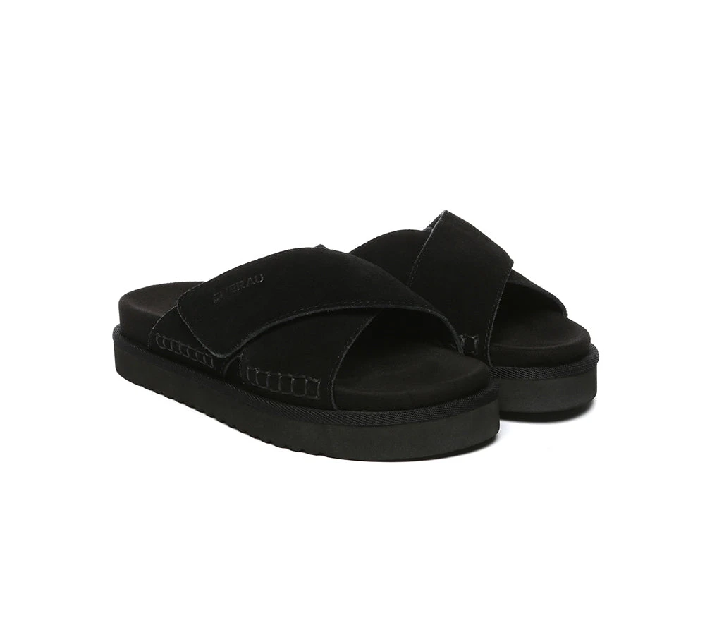 Women Sandals Suede Adjustable Crossover Slip-on Summer Slides Lilac 12 Women Sandals Suede Adjustable Crossover Slip-on Summer Slides Lilac - Image 10