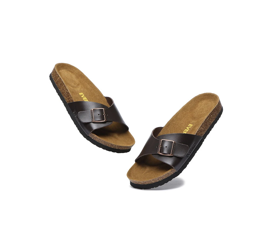 Women Men Leather Adjustable Embossed Summer Beach Charms Walk Sandal Slides 13 Women Men Leather Adjustable Embossed Summer Beach Charms Walk Sandal Slides - Image 11