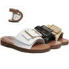 Women Leather Flats Buckle Top Ultra Soft Slides Summer Sandals Bera 2 Women Leather Flats Buckle Top Ultra Soft Slides Summer Sandals Bera -Shoe Store slides everau women leather buckle adjustable ultra soft flat slides bera 1