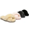 UGG Slides Women Fluffy Cross Slides Sandals Leanna Scuff 1 UGG Slides Women Fluffy Cross Slides Sandals Leanna Scuff -Shoe Store slides leanna women fluffy crossover slides 1
