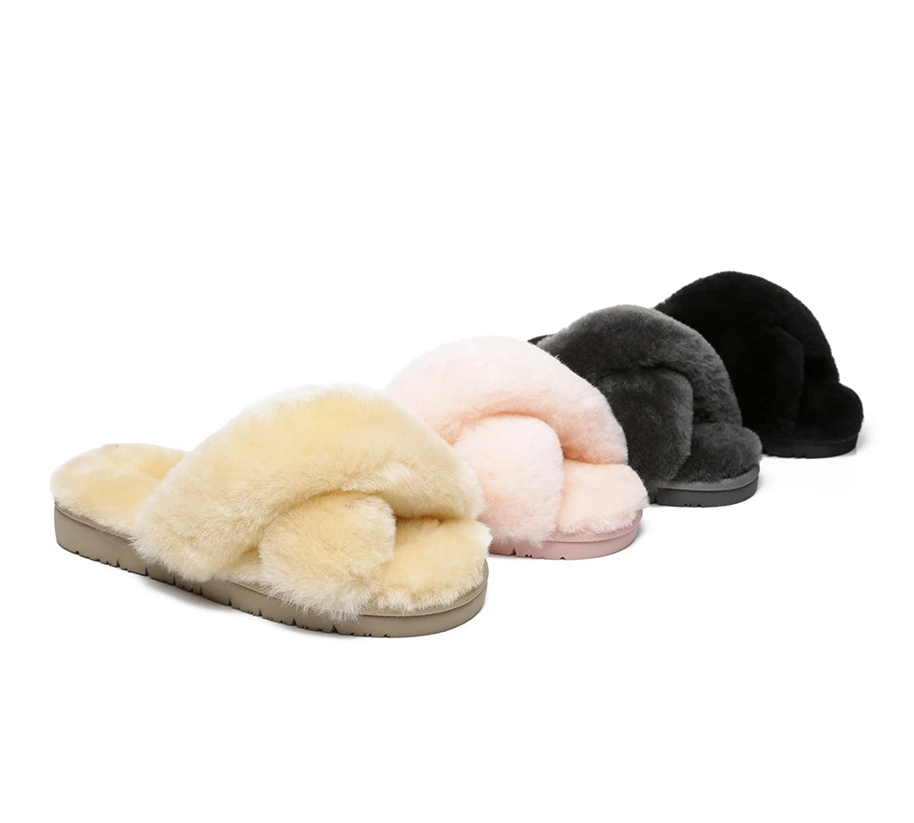 UGG Slides Women Fluffy Cross Slides Sandals Leanna Scuff 3 UGG Slides Women Fluffy Cross Slides Sandals Leanna Scuff