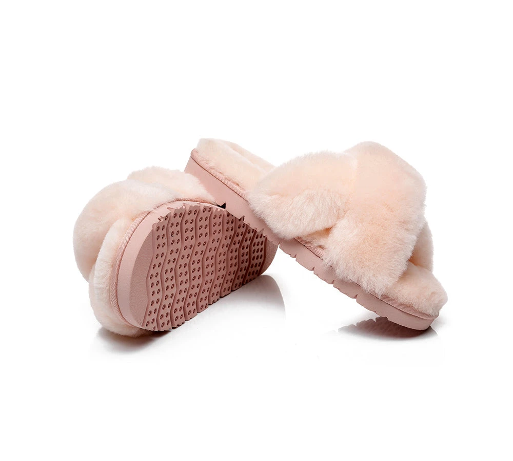 UGG Slides Women Fluffy Cross Slides Sandals Leanna Scuff 12 UGG Slides Women Fluffy Cross Slides Sandals Leanna Scuff - Image 10