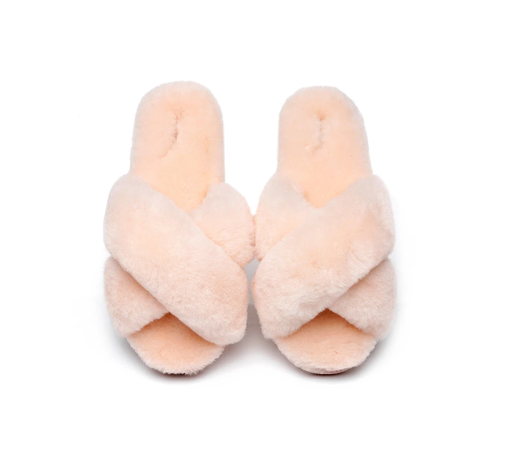 UGG Slides Women Fluffy Cross Slides Sandals Leanna Scuff 15 UGG Slides Women Fluffy Cross Slides Sandals Leanna Scuff - Image 13