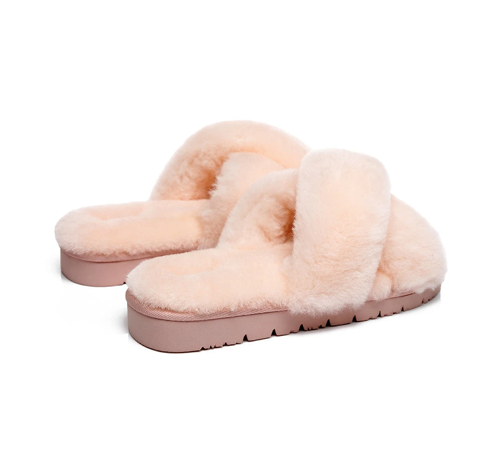 UGG Slides Women Fluffy Cross Slides Sandals Leanna Scuff 16 UGG Slides Women Fluffy Cross Slides Sandals Leanna Scuff - Image 14