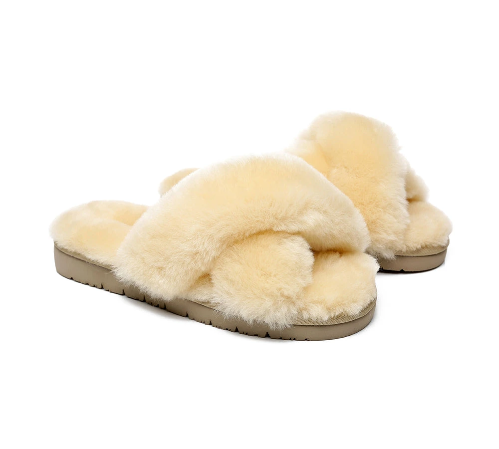 UGG Slides Women Fluffy Cross Slides Sandals Leanna Scuff 5 UGG Slides Women Fluffy Cross Slides Sandals Leanna Scuff - Image 3