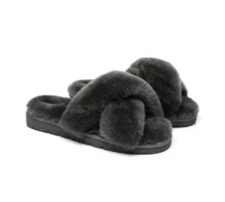 UGG Slides Women Fluffy Cross Slides Sandals Leanna Scuff 36 UGG Slides Women Fluffy Cross Slides Sandals Leanna Scuff -Shoe Store slides leanna women fluffy crossover slides 23