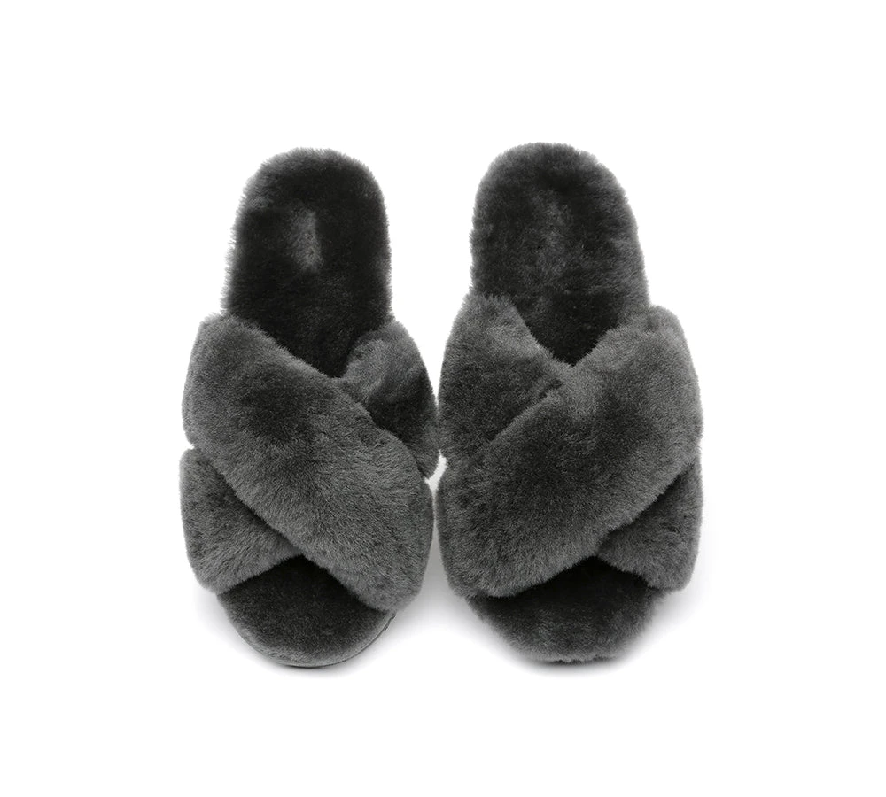 UGG Slides Women Fluffy Cross Slides Sandals Leanna Scuff 21 UGG Slides Women Fluffy Cross Slides Sandals Leanna Scuff - Image 19