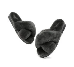 UGG Slides Women Fluffy Cross Slides Sandals Leanna Scuff 39 UGG Slides Women Fluffy Cross Slides Sandals Leanna Scuff -Shoe Store slides leanna women fluffy crossover slides 27