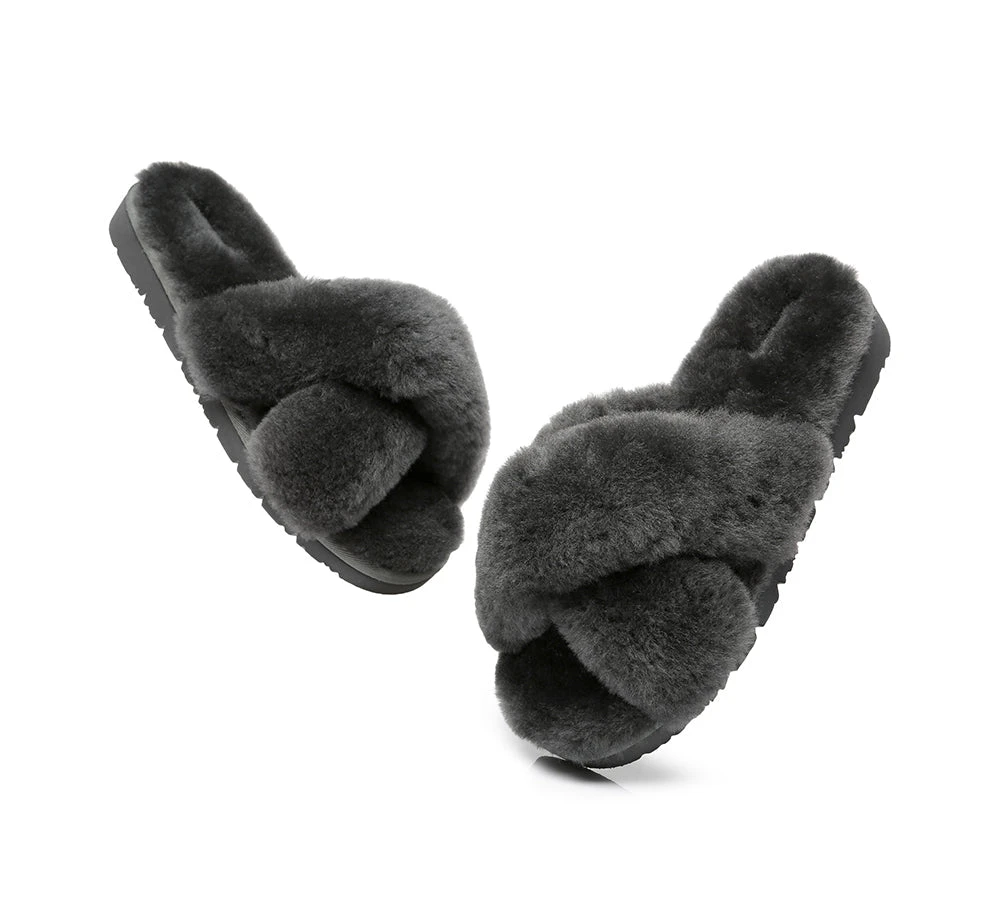 UGG Slides Women Fluffy Cross Slides Sandals Leanna Scuff 20 UGG Slides Women Fluffy Cross Slides Sandals Leanna Scuff - Image 18