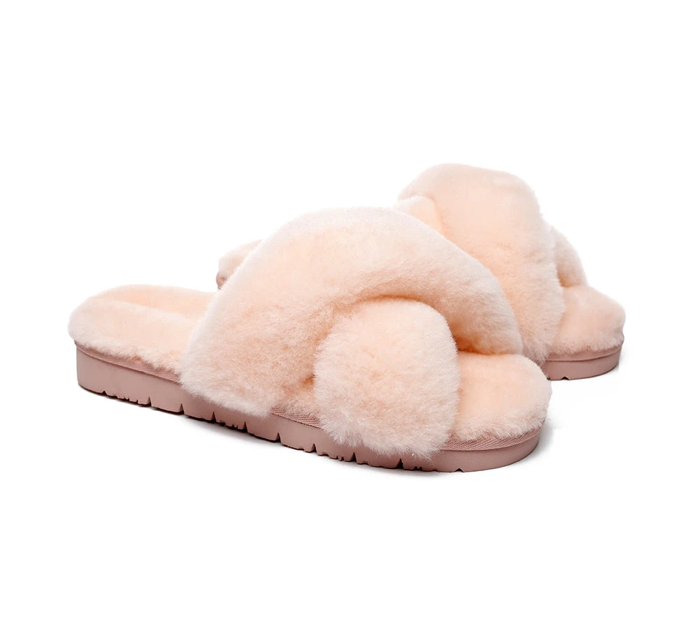 UGG Slides Women Fluffy Cross Slides Sandals Leanna Scuff 11 UGG Slides Women Fluffy Cross Slides Sandals Leanna Scuff - Image 9