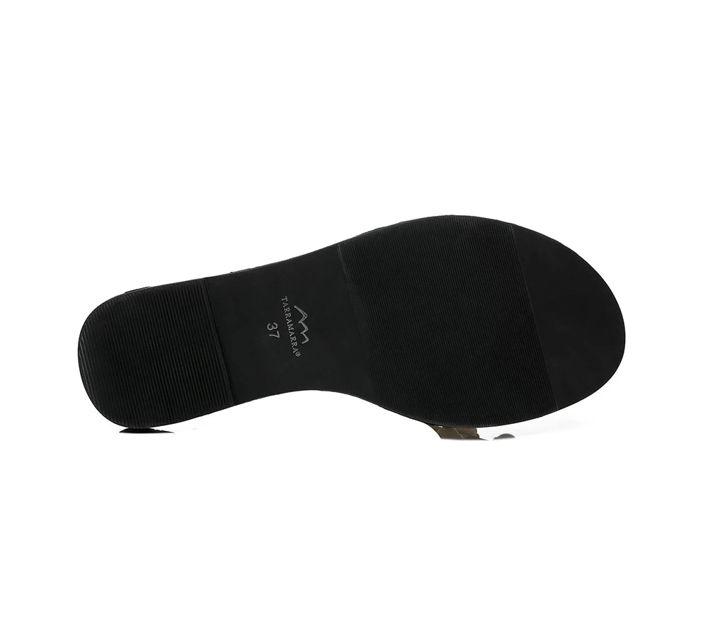 Women Leather Flats Slides With Pearls Junia 10 Women Leather Flats Slides With Pearls Junia - Image 8