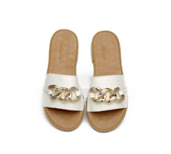 Women Leather Slides Ultra Soft Footbed Flats Jianna -Shoe Store slides leather flat slides women jianna ultra soft footbed 11