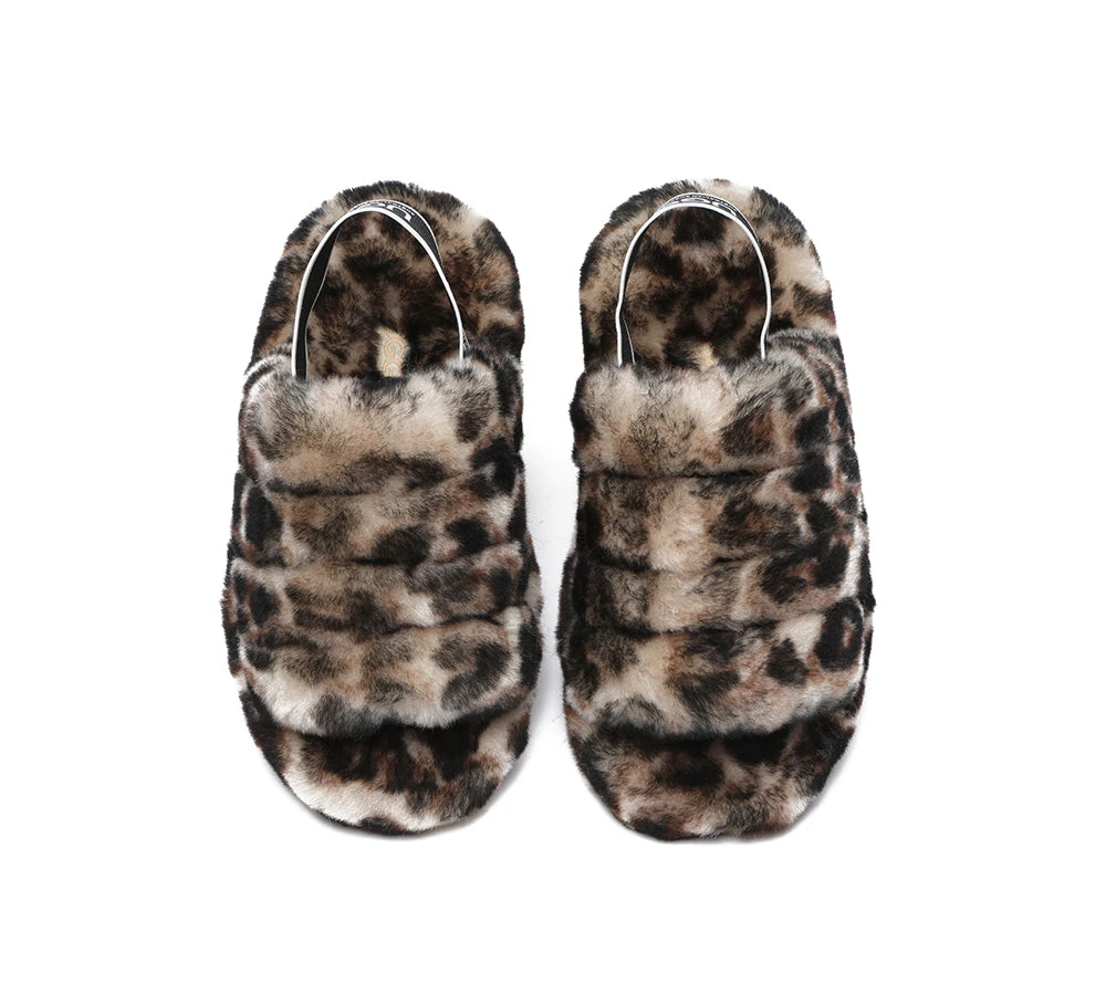 UGG Slides Women Sheepskin Wool Leopard Print Fluffy Sandals Pamela 7 UGG Slides Women Sheepskin Wool Leopard Print Fluffy Sandals Pamela - Image 5