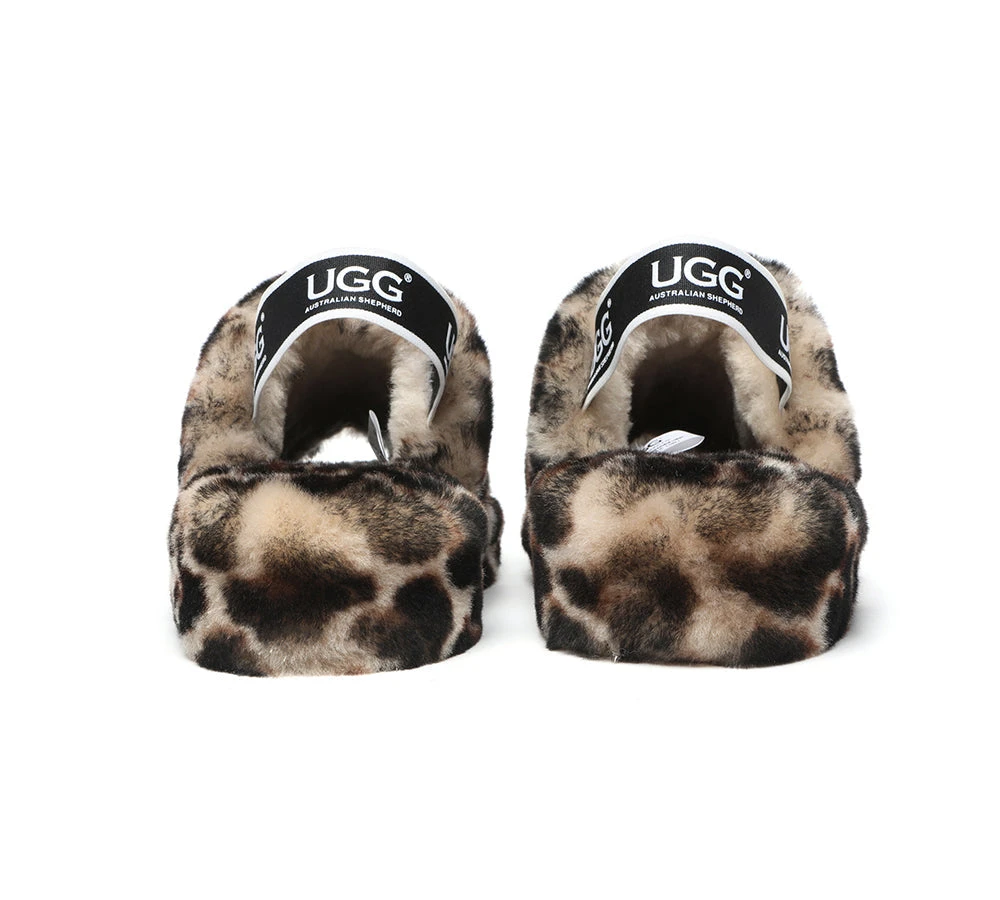 UGG Slides Women Sheepskin Wool Leopard Print Fluffy Sandals Pamela 8 UGG Slides Women Sheepskin Wool Leopard Print Fluffy Sandals Pamela - Image 6