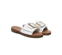 Women Leather Flats Buckle Top Ultra Soft Slides Summer Sandals Bera -Shoe Store slides women leather buckle top ultra soft slides bera 2
