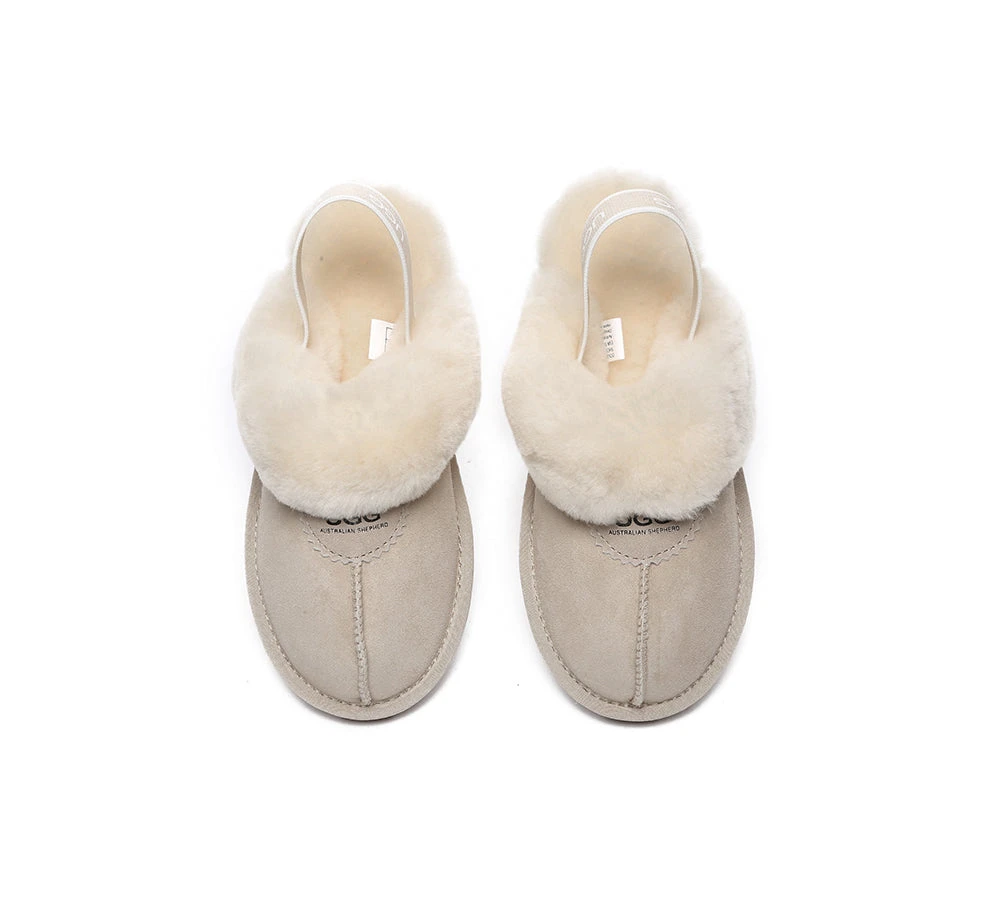 Unisex Sheepskin Wool Suede Upper Slingback Slippers Waffle Plus 16 Unisex Sheepskin Wool Suede Upper Slingback Slippers Waffle Plus - Image 14