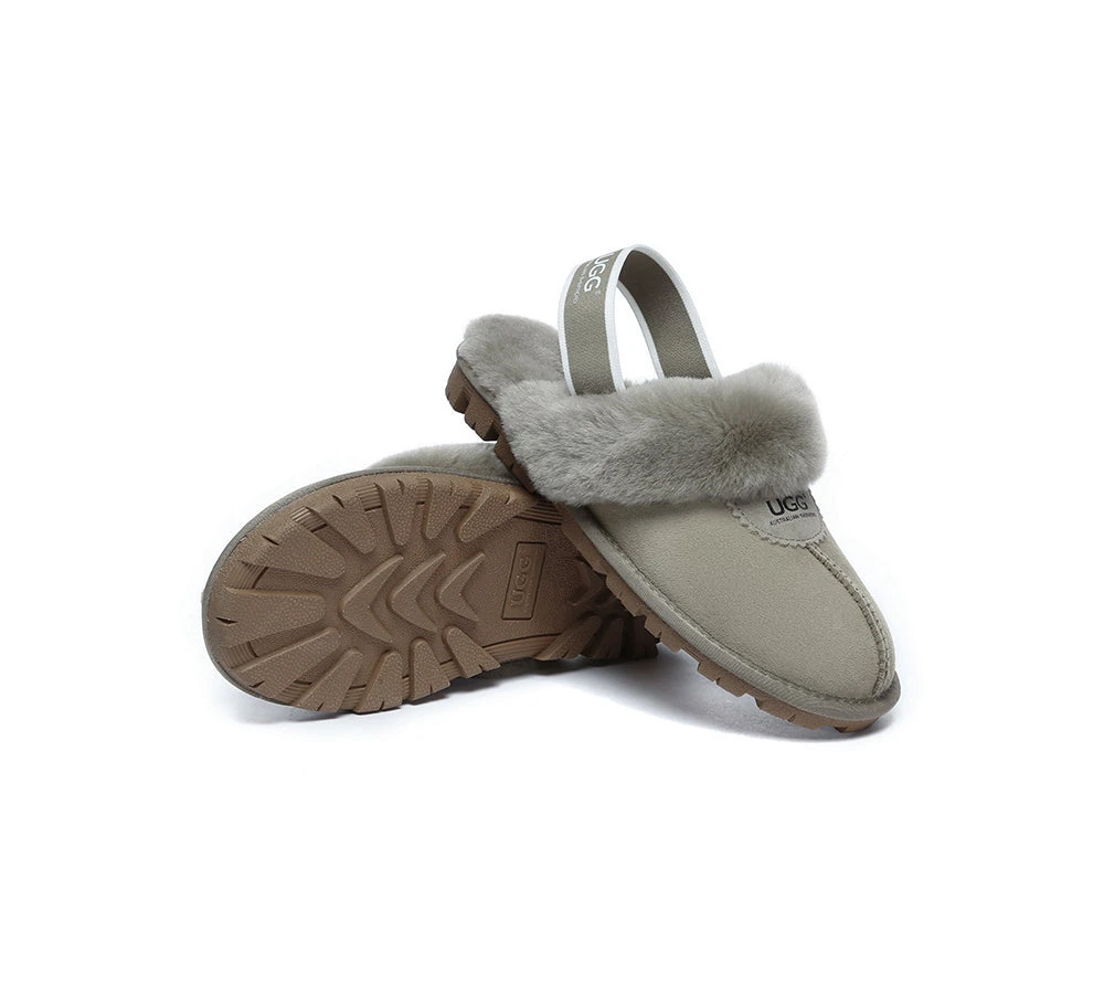 Unisex Sheepskin Wool Suede Upper Slingback Slippers Waffle Plus 19 Unisex Sheepskin Wool Suede Upper Slingback Slippers Waffle Plus - Image 17
