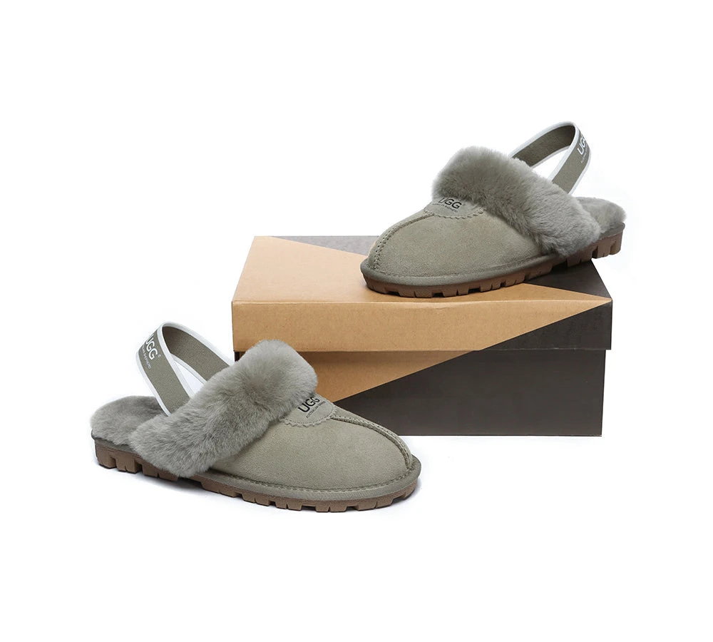Unisex Sheepskin Wool Suede Upper Slingback Slippers Waffle Plus 20 Unisex Sheepskin Wool Suede Upper Slingback Slippers Waffle Plus - Image 18