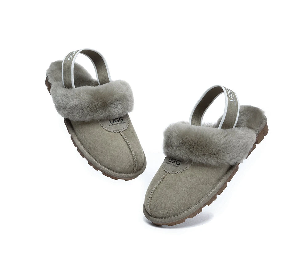 Unisex Sheepskin Wool Suede Upper Slingback Slippers Waffle Plus 21 Unisex Sheepskin Wool Suede Upper Slingback Slippers Waffle Plus - Image 19