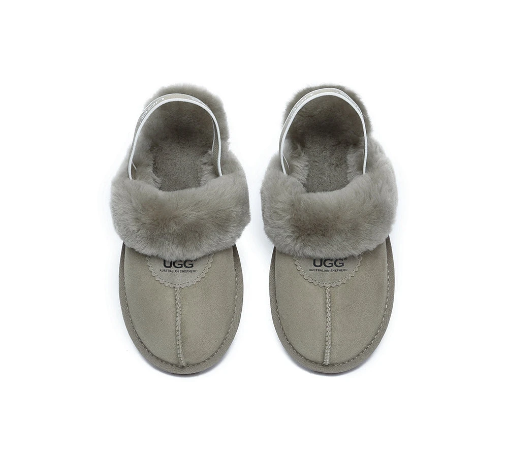 Unisex Sheepskin Wool Suede Upper Slingback Slippers Waffle Plus 22 Unisex Sheepskin Wool Suede Upper Slingback Slippers Waffle Plus - Image 20