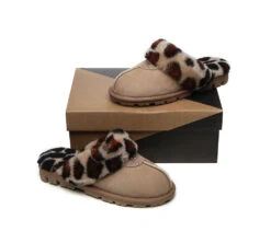 UGG Slippers Double Faced Sheepskin Wool Women Leopard Print House Slippers -Shoe Store slippers ugg slippers double face sheepskin women leopard print slipper 17