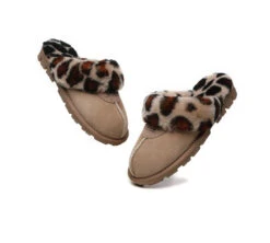 UGG Slippers Double Faced Sheepskin Wool Women Leopard Print House Slippers -Shoe Store slippers ugg slippers double face sheepskin women leopard print slipper 20