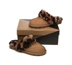 UGG Slippers Double Faced Sheepskin Wool Women Leopard Print House Slippers -Shoe Store slippers ugg slippers double face sheepskin women leopard print slipper 3