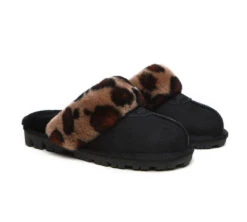 UGG Slippers Double Faced Sheepskin Wool Women Leopard Print House Slippers -Shoe Store slippers ugg slippers double face sheepskin women leopard print slipper 9