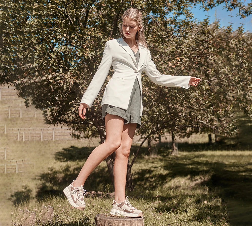 Women Chunky Sneakers Premium Leather Insole Nonslip Ellis 4 Women Chunky Sneakers Premium Leather Insole Nonslip Ellis - Image 2