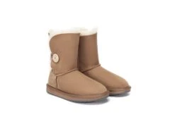 Australian Premium Double Face Sheepskin Short Button Water Resistant Boots -Shoe Store ugg boots as ugg boots double face sheepskin short button 2