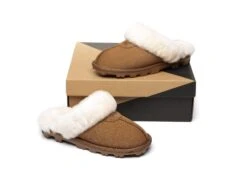 Women Slippers Premium Australia Sheepskin Wool Waffle Scuff -Shoe Store ugg boots as ugg unisex waffle slipper 7