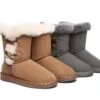 Women Short Boots Talia Twin Face Sheepskin Double Horn Toggle Closure
