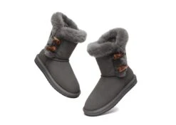 Women Short Boots Talia Twin Face Sheepskin Double Horn Toggle Closure -Shoe Store ugg boots as ugg women short boots talia sheepskin horn toggle closure 13