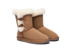 Women Short Boots Talia Twin Face Sheepskin Double Horn Toggle Closure -Shoe Store ugg boots as ugg women short boots talia sheepskin horn toggle closure 2