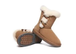 Women Short Boots Talia Twin Face Sheepskin Double Horn Toggle Closure -Shoe Store ugg boots as ugg women short boots talia sheepskin horn toggle closure 3
