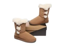 Women Short Boots Talia Twin Face Sheepskin Double Horn Toggle Closure -Shoe Store ugg boots as ugg women short boots talia sheepskin horn toggle closure 4