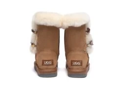 Women Short Boots Talia Twin Face Sheepskin Double Horn Toggle Closure -Shoe Store ugg boots as ugg women short boots talia sheepskin horn toggle closure 8