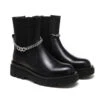 Women Leather Ankle Boots With Removable Metal Chain Decor Cheska 2 Women Leather Ankle Boots With Removable Metal Chain Decor Cheska -Shoe Store ugg boots black leather ankle boots with removable metal chain decor women cheska 1