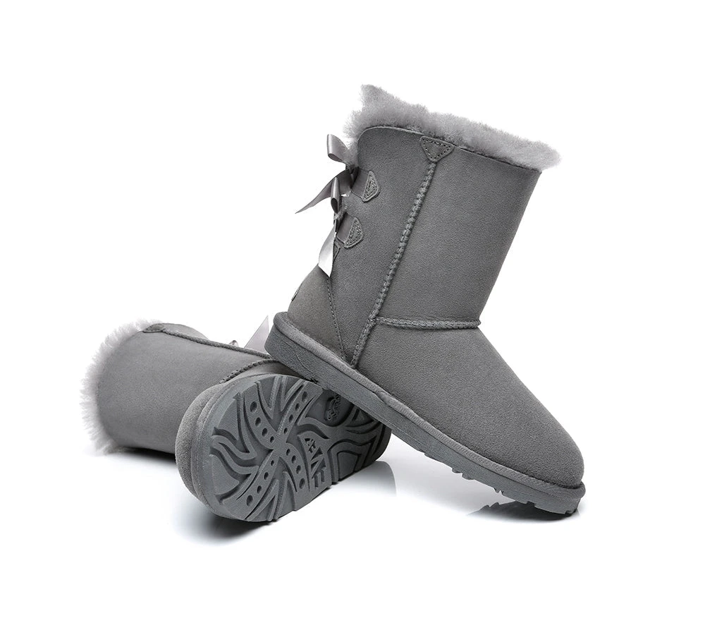 Women Boots Double Baily Short Back Bow Sheepskin Wool 12 Women Boots Double Baily Short Back Bow Sheepskin Wool - Image 10
