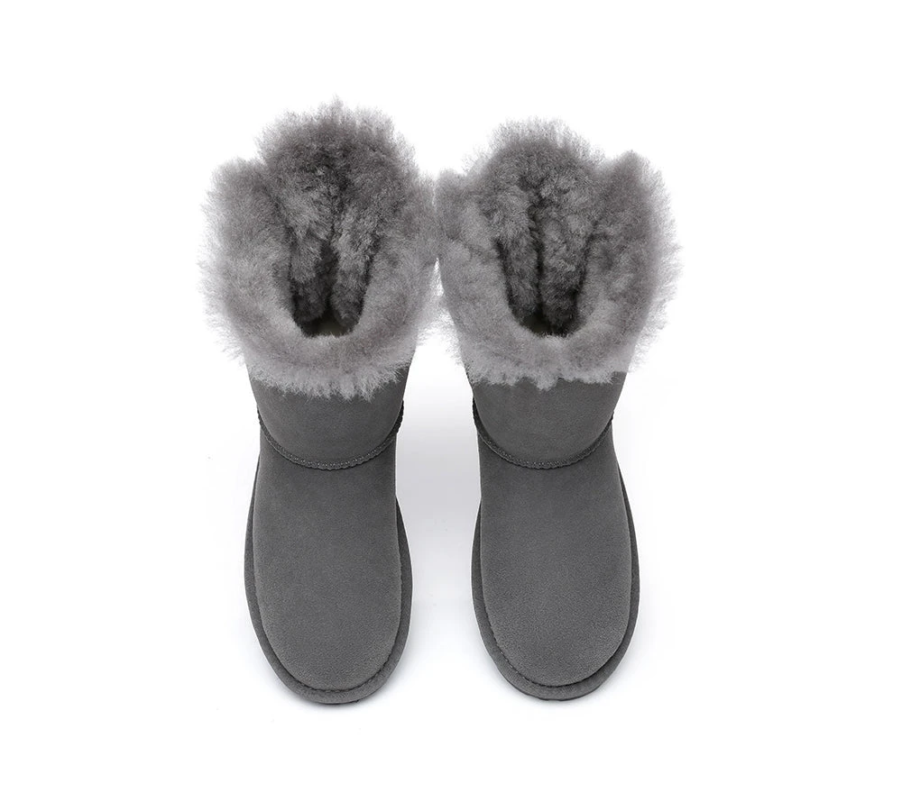 Women Boots Double Baily Short Back Bow Sheepskin Wool 15 Women Boots Double Baily Short Back Bow Sheepskin Wool - Image 13