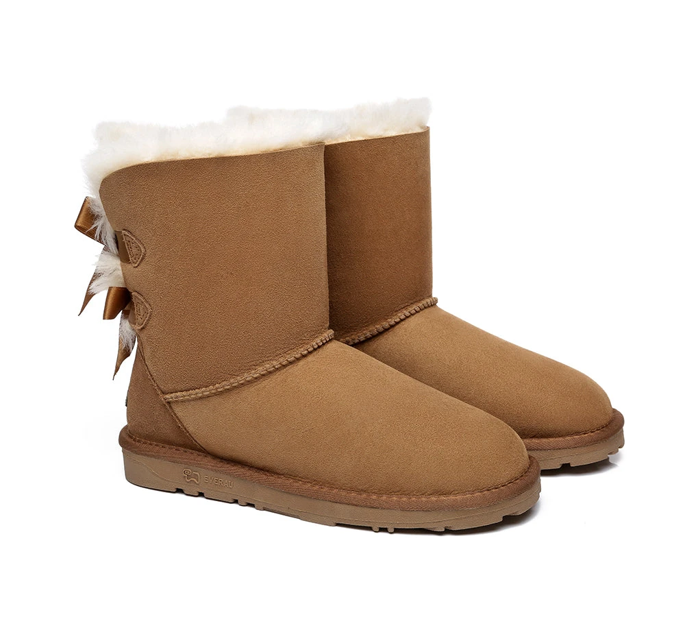 Women Boots Double Baily Short Back Bow Sheepskin Wool 17 Women Boots Double Baily Short Back Bow Sheepskin Wool - Image 15