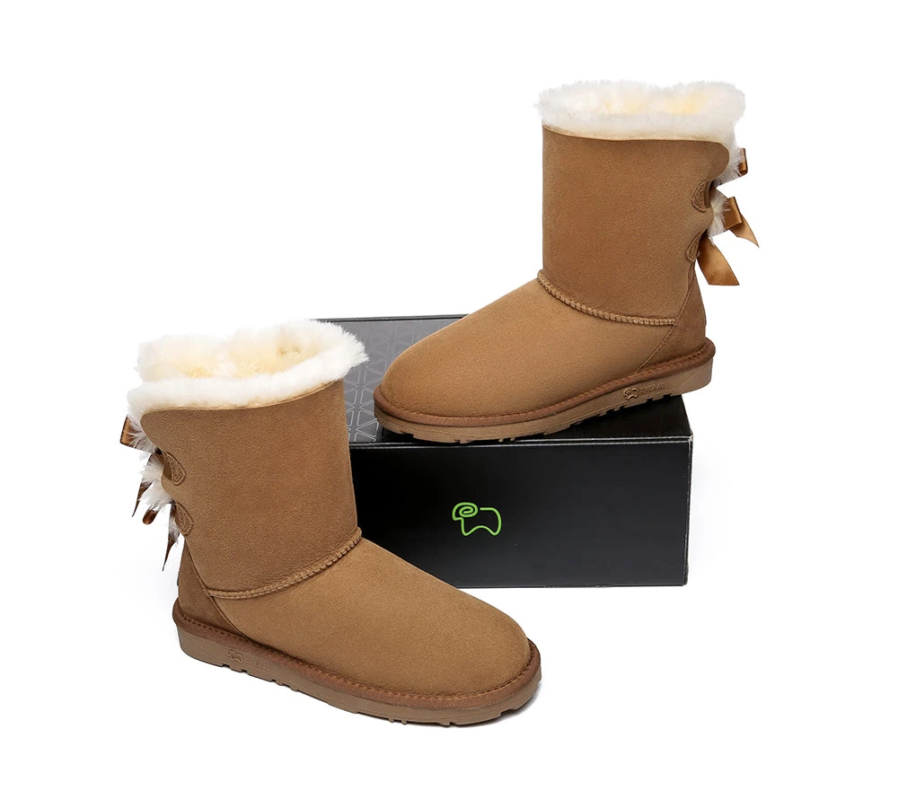 Women Boots Double Baily Short Back Bow Sheepskin Wool 19 Women Boots Double Baily Short Back Bow Sheepskin Wool - Image 17