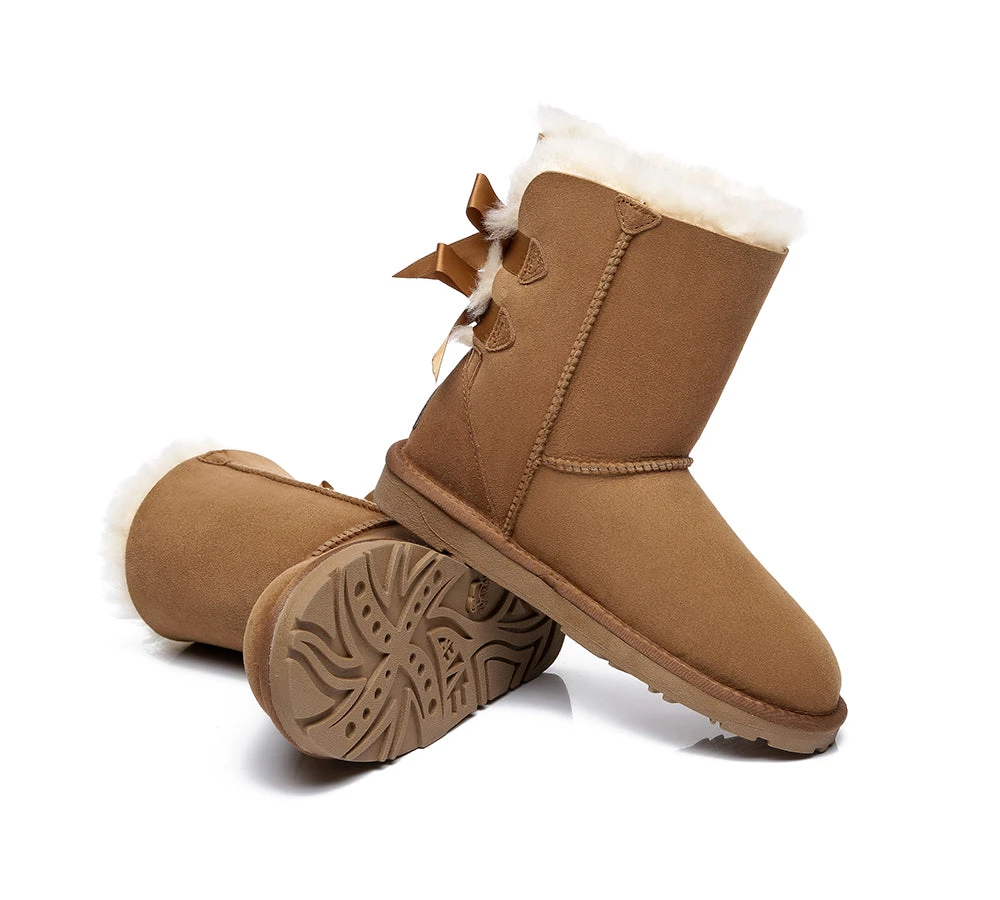 Women Boots Double Baily Short Back Bow Sheepskin Wool 18 Women Boots Double Baily Short Back Bow Sheepskin Wool - Image 16